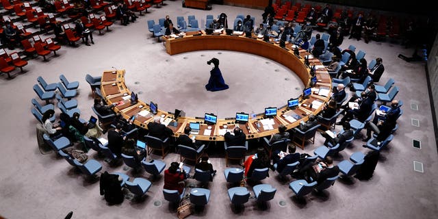 ZDJĘCIE PLIKU: Przegląd posiedzenia Rady Bezpieczeństwa Organizacji Narodów Zjednoczonych po rosyjskiej inwazji na Ukrainę w siedzibie Organizacji Narodów Zjednoczonych na Manhattanie, Nowy Jork, Nowy Jork, USA 28 lutego 2022 r. 