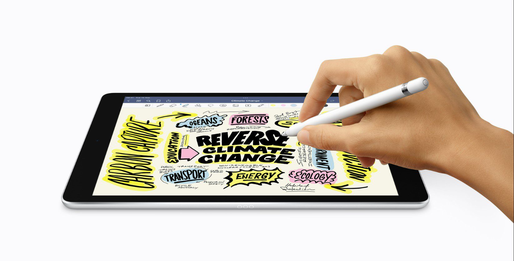 Rysowanie odręczne na iPadzie 10.2 za pomocą Apple Pencil